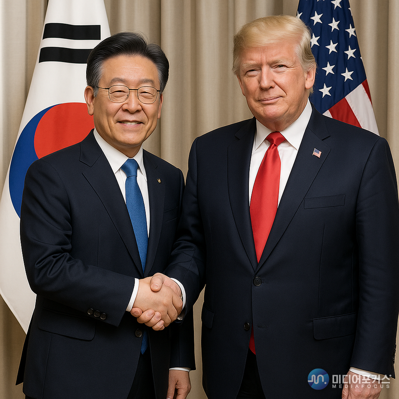이재명 대통령과 도널드 트럼프 대통령 가상 이미지(chstGPT)