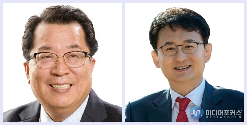 더불어민주당 이상천 전 제천시장(좌)과 이충형 국민의힘 대변인